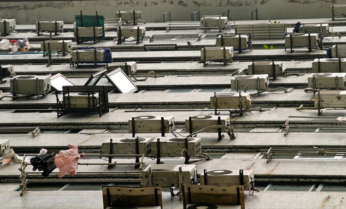 Air conditioners on building
