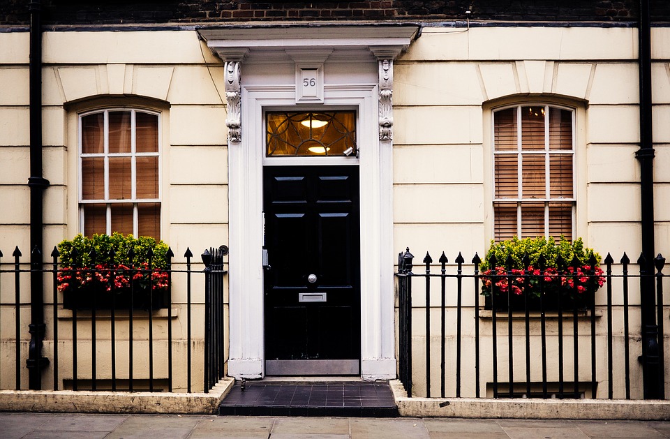 House with black door